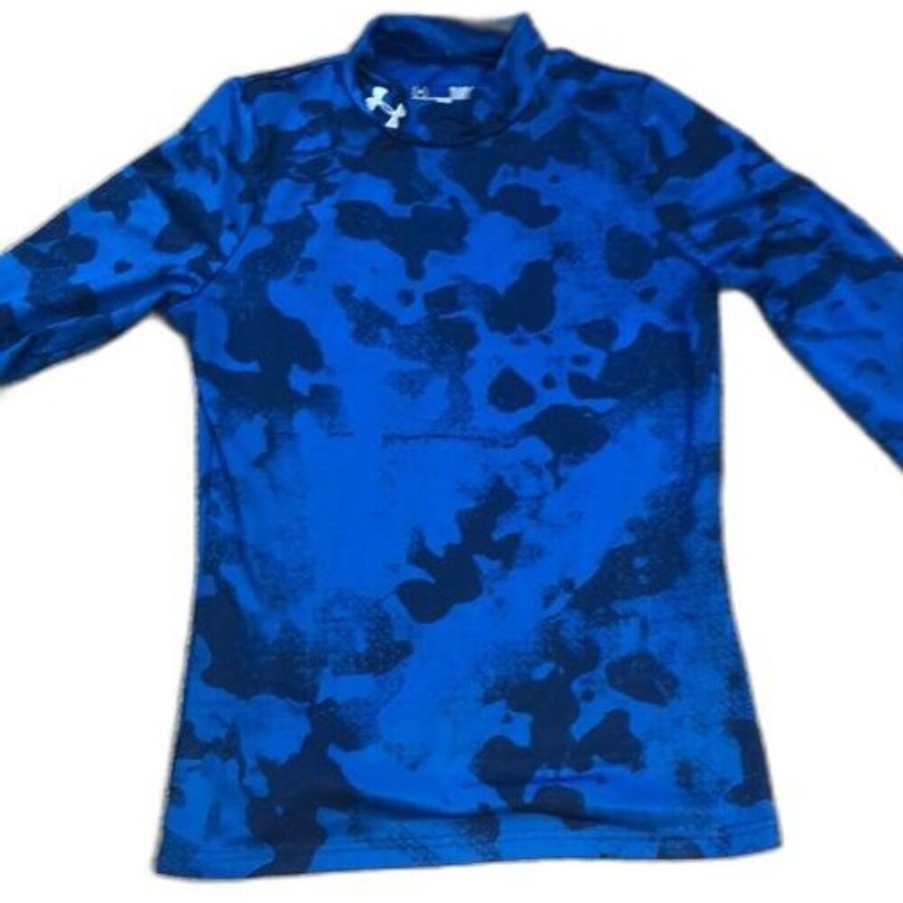 Under Armour Boys Blue ColdGear Long Sleeve Shirt Youth L